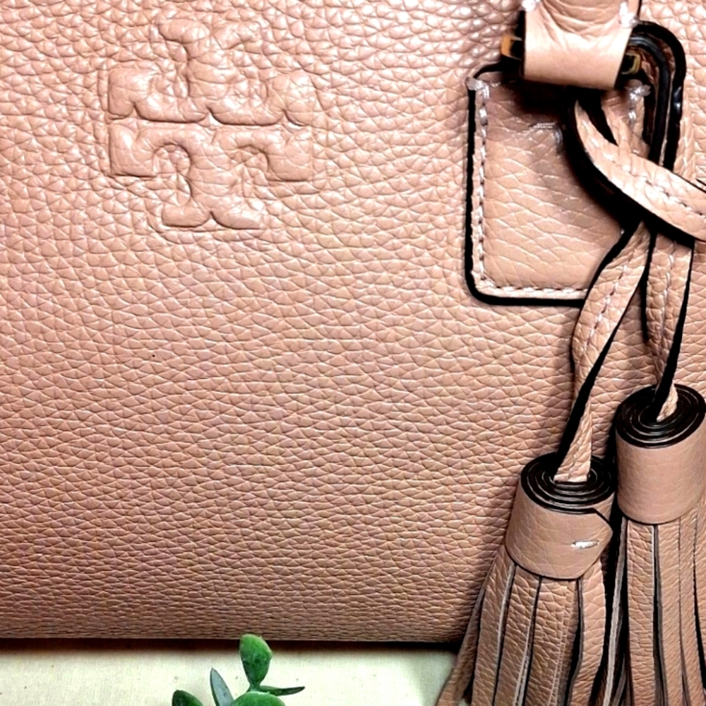 Tory Burch Dusty Rose Leather Satchel with Tassel - Picture 3 of 15